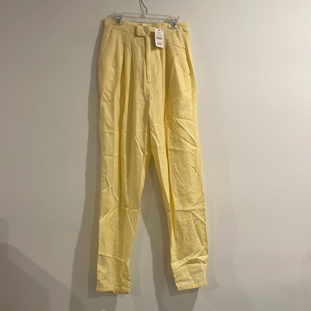 Cotton on; yellow pleated beach pants; Size 2